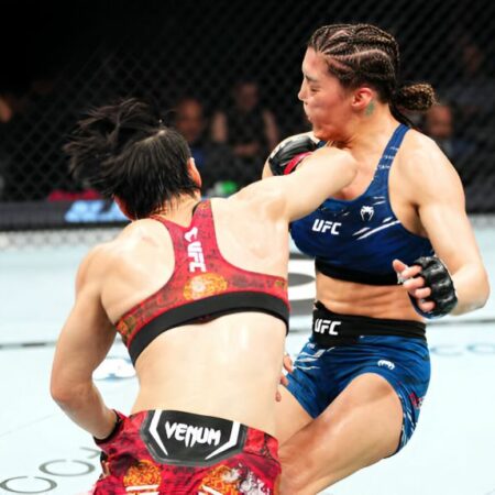 Чжан Вэйли уверенно защищает титул чемпионки UFC в поединке с Татьяной Суарес