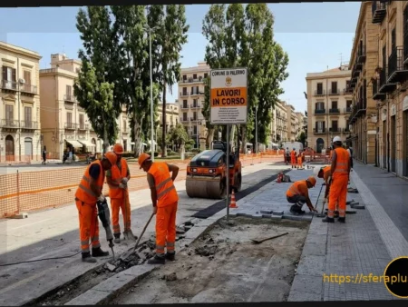 Палермо: Дорожные работы на улицах Берсальере, Криспи и площади Дон Боско