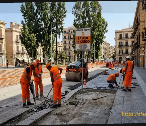 Палермо: Дорожные работы на улицах Берсальере, Криспи и площади Дон Боско